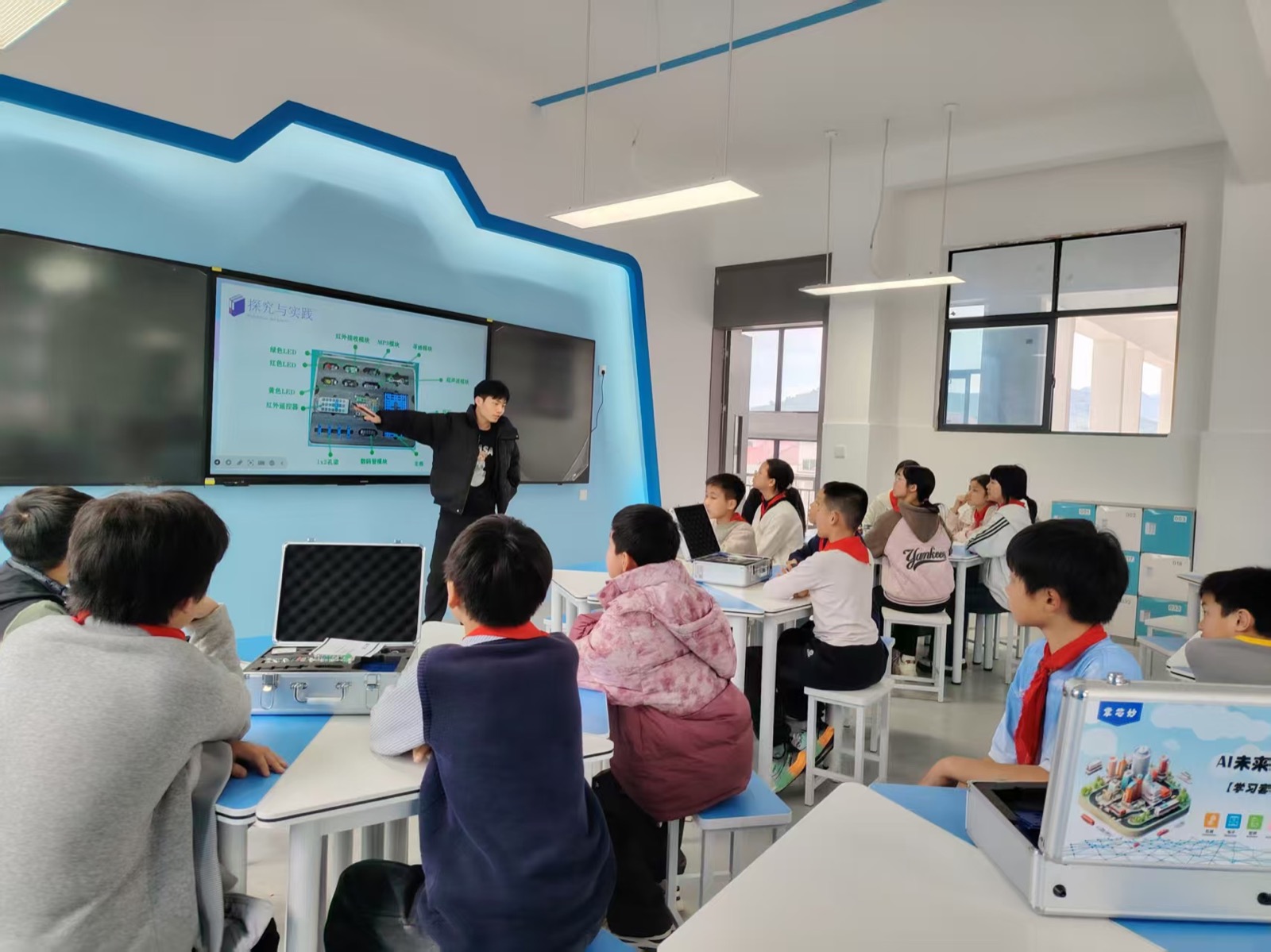 Students using the completed SAIL classroom